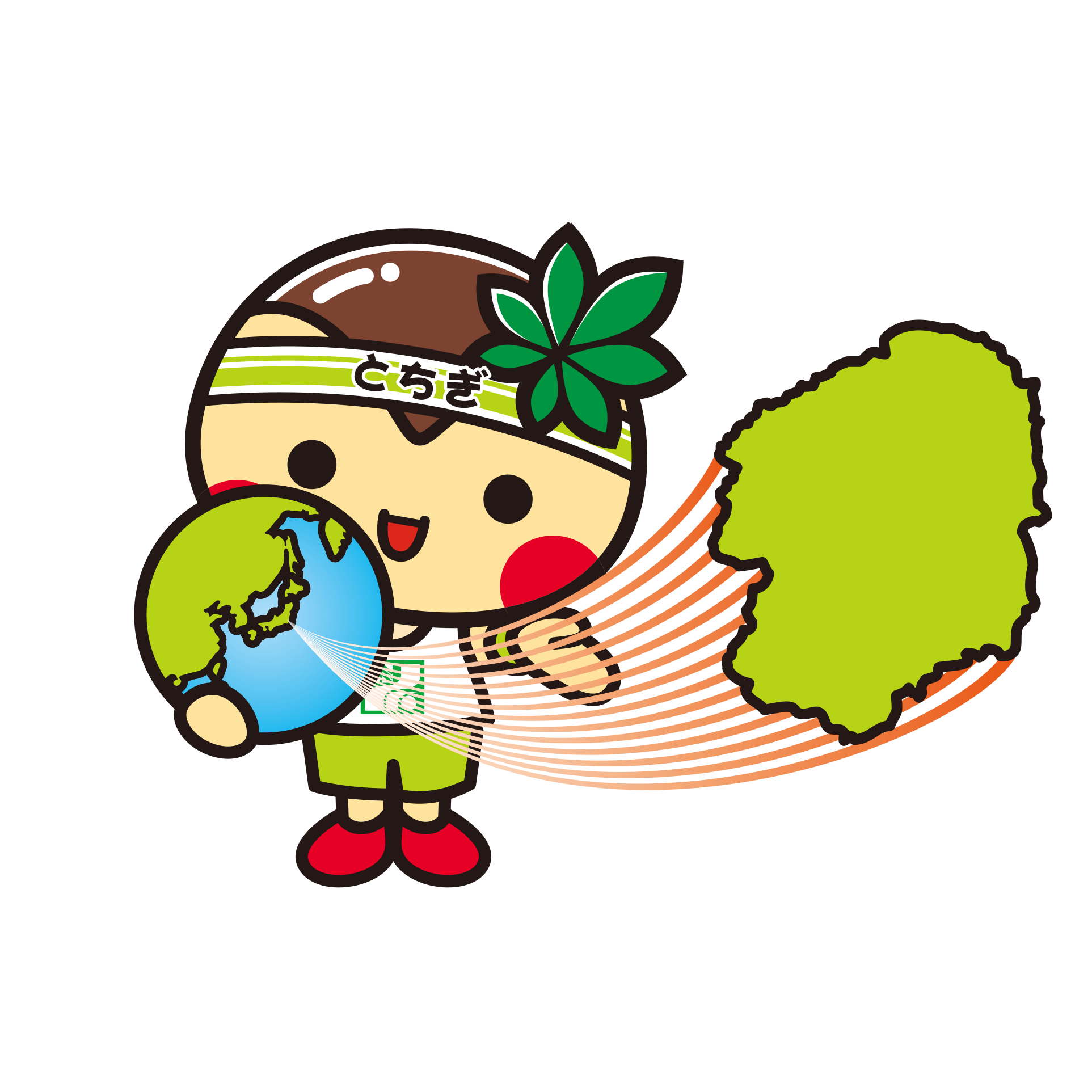 栃木県のゆるキャラのとちまる君が森林活動をしている絵